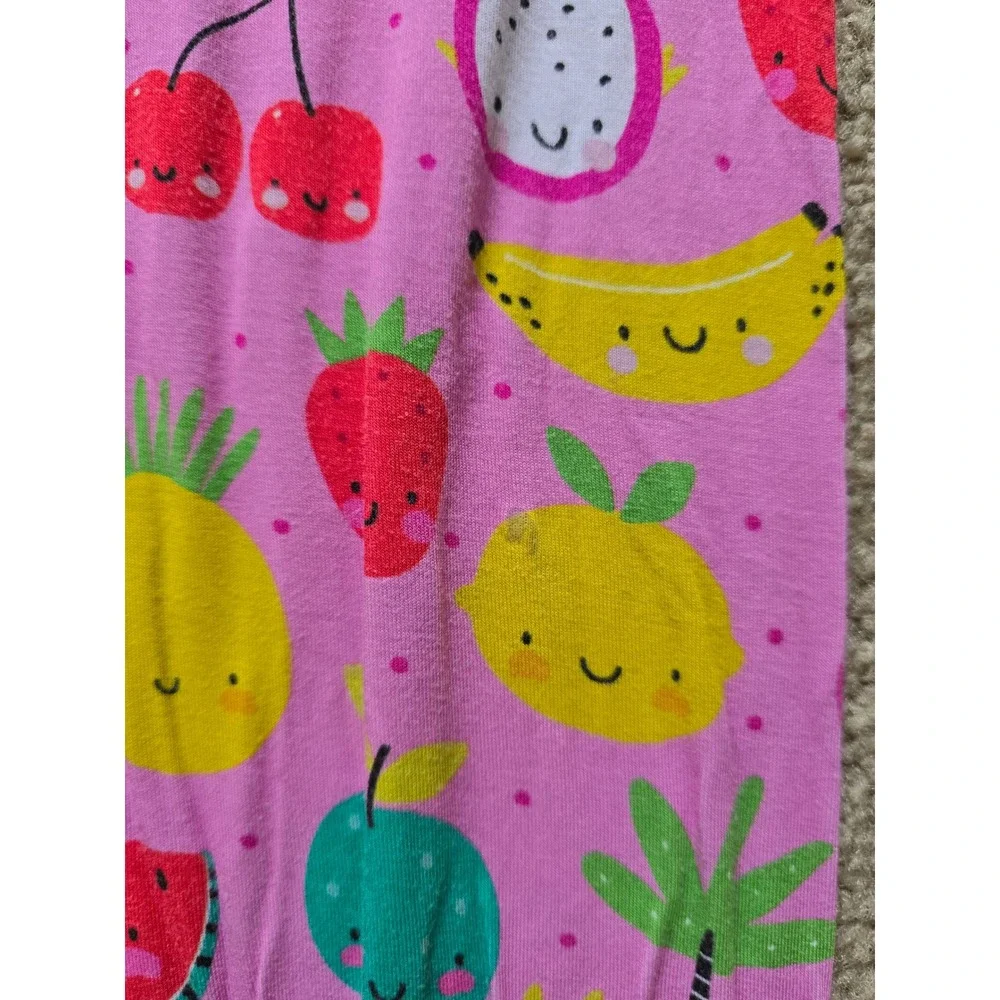 Little Bum Bums‎ Girls Pink Fruit Pajama Set Ruffle Sleeve Size 9-10